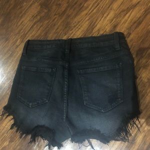 Fashion Nova Distressed Black Jean Shorts